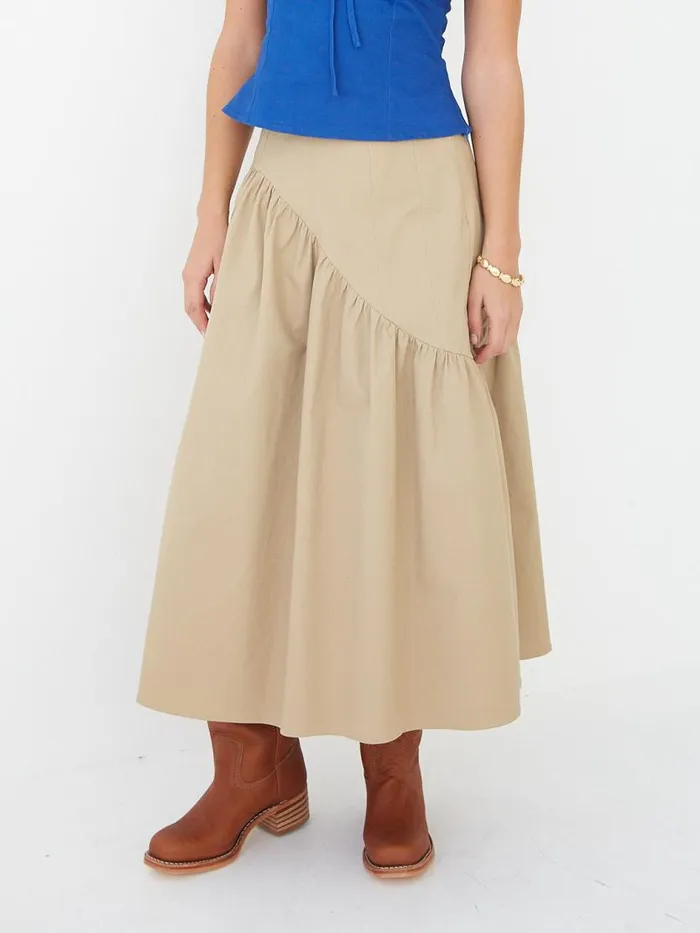 Women Maeve Midi Skirt Toast Twill Lisa Says Gah Skirts