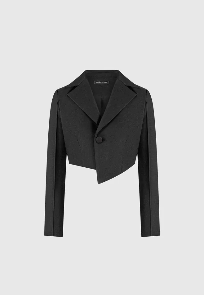 Women Manire De Voir Asymmetric Tailored Cropped Blazer Black