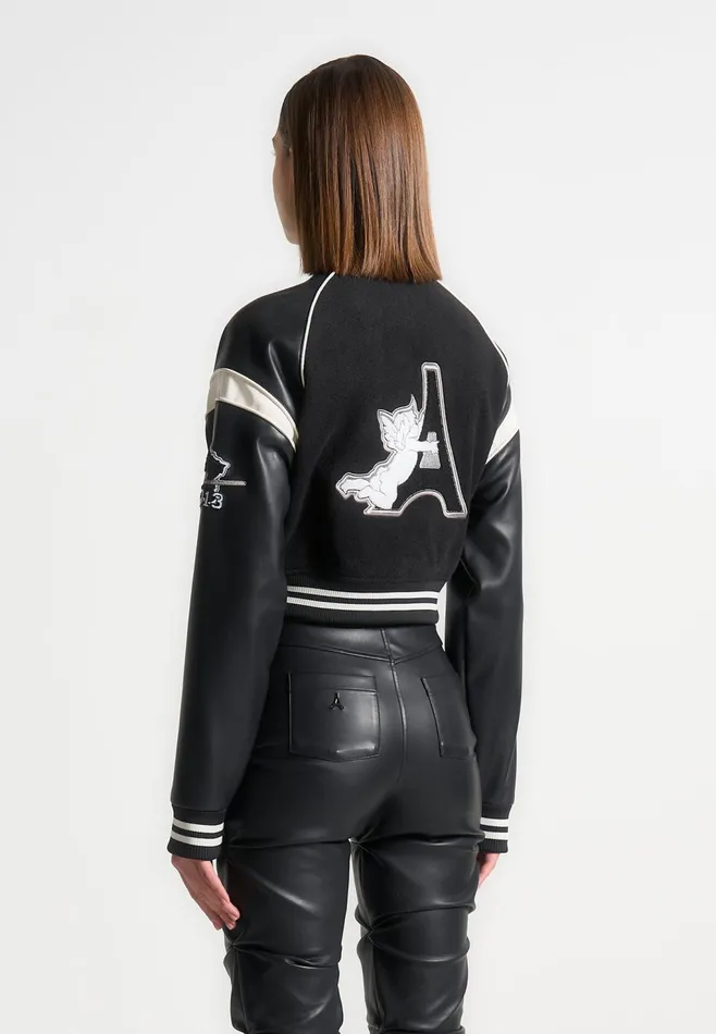 Women Manire De Voir Eiffel Varsity Jacket Black