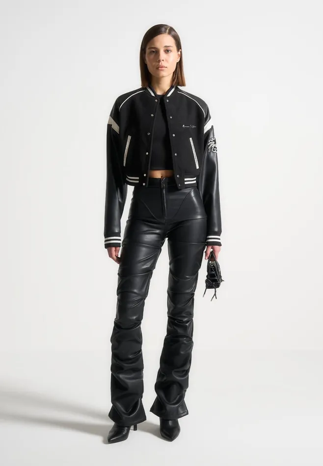 Women Manire De Voir Eiffel Varsity Jacket Black