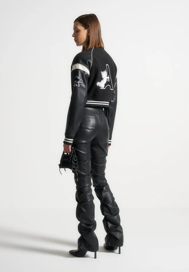 Women Manire De Voir Eiffel Varsity Jacket Black
