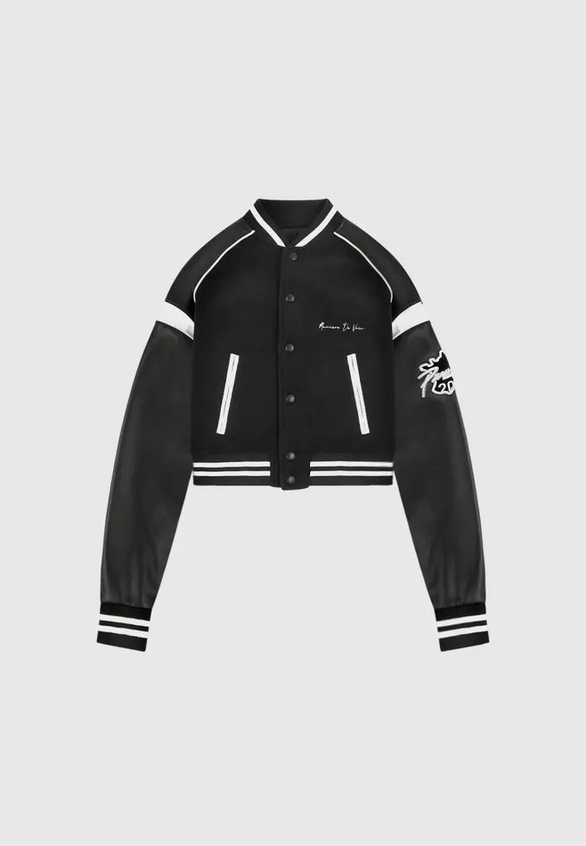 Women Manire De Voir Eiffel Varsity Jacket Black