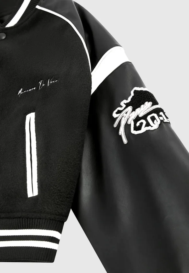 Women Manire De Voir Eiffel Varsity Jacket Black