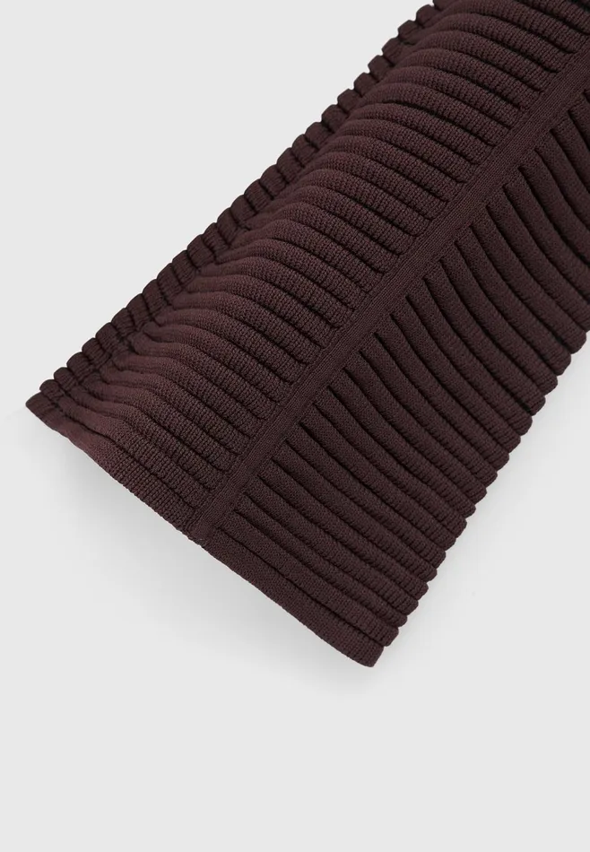 Women Manire De Voir Knitted Contour Flared Leggings Brownblack