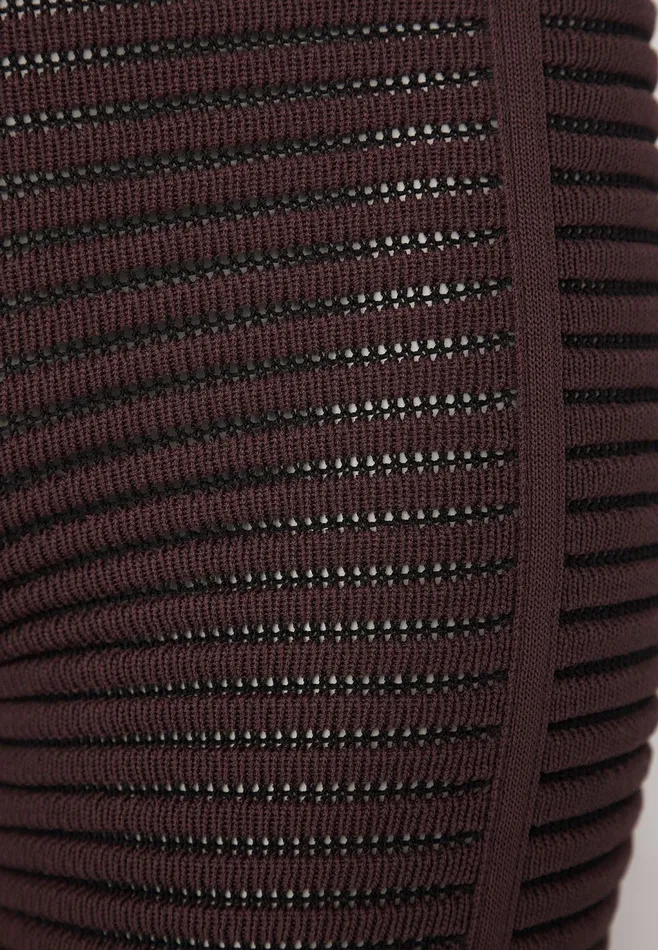 Women Manire De Voir Knitted Contour Flared Leggings Brownblack