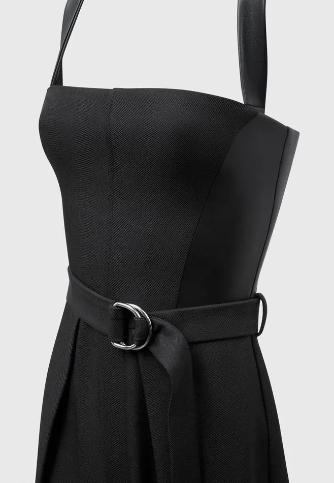 Women Manire De Voir Tailored Pleat Jumpsuit With Belt Black