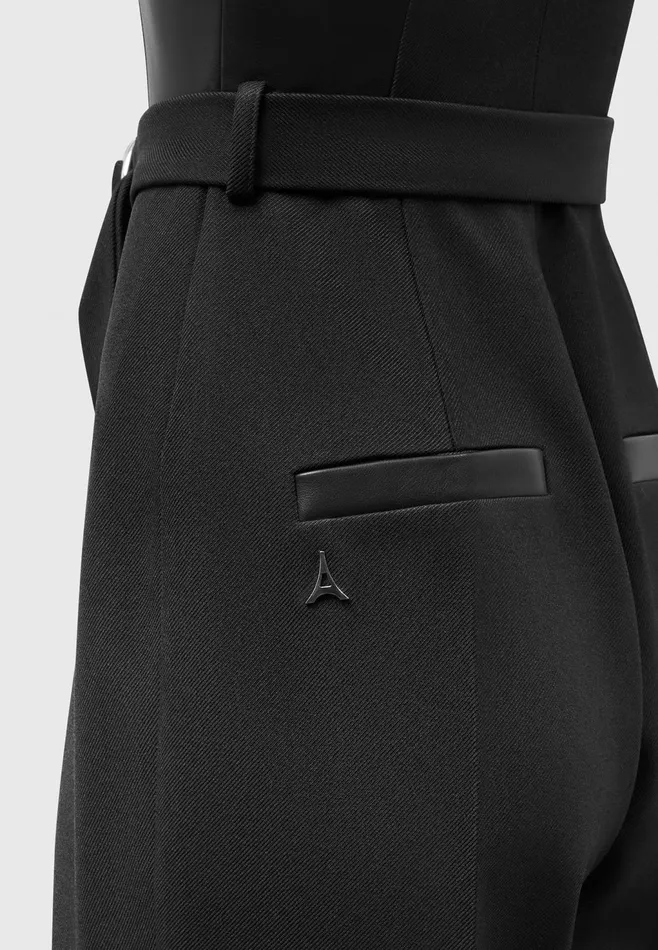 Women Manire De Voir Tailored Pleat Jumpsuit With Belt Black