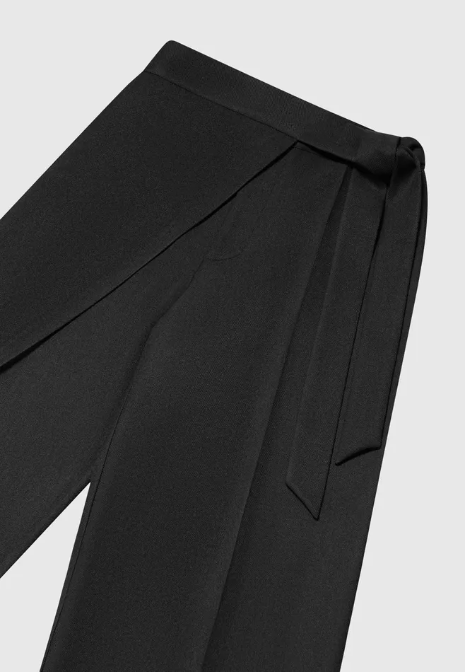 Women Manire De Voir Tailored Wrap Trousers With Tie Black