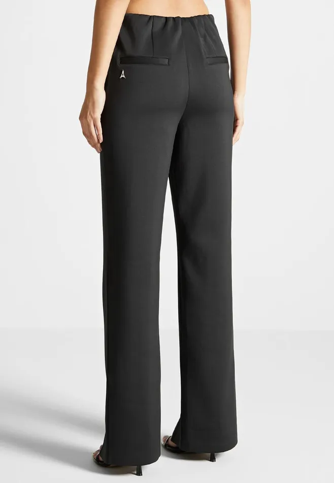 Women Manire De Voir Zip Neoprene Trousers Black