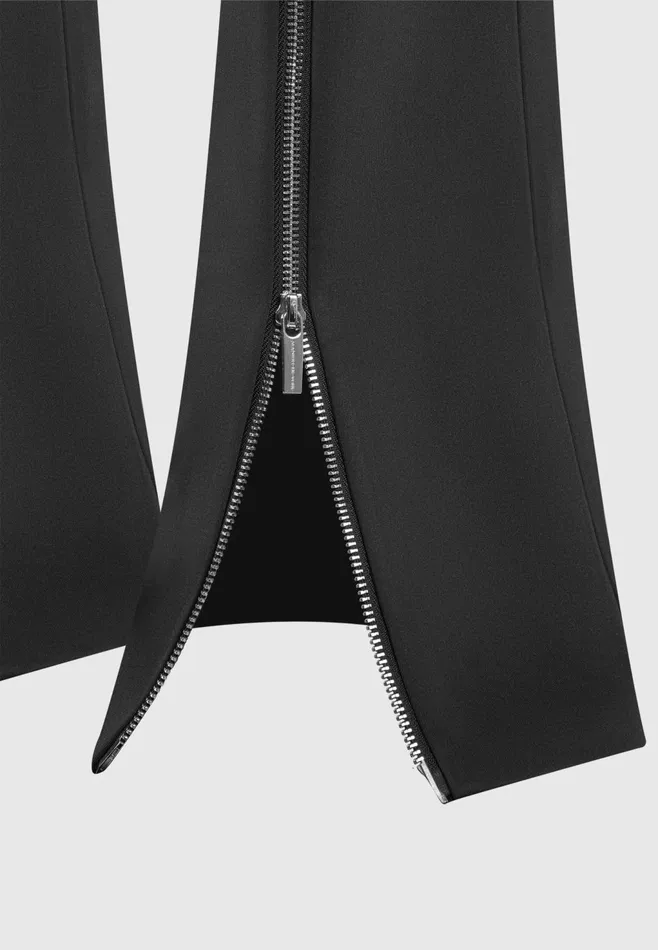 Women Manire De Voir Zip Neoprene Trousers Black