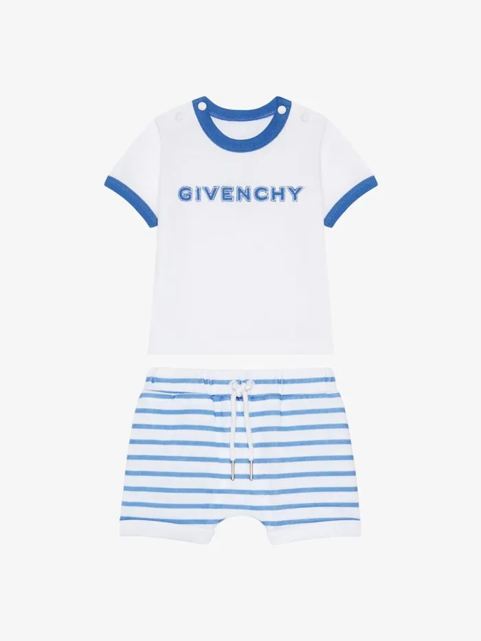 WomenMen Baby 1 Month To 3 Years Givenchy GIVENCHY 4G Tshirt And Shorts In Cotton Gift Set Blue WomenMen Baby 1 Month To 3 Years Givenchy GIVENCHY 4G Tshirt And Shorts In Cotton Gift Set Blue