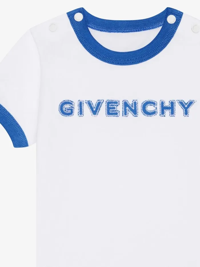 WomenMen Baby 1 Month To 3 Years Givenchy GIVENCHY 4G Tshirt And Shorts In Cotton Gift Set Blue