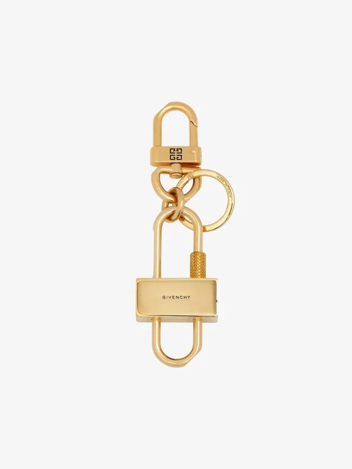 WomenMen Belts Givenchy GIVENCHY Padlock Keyring In Metal Golden Yellow WomenMen Belts Givenchy GIVENCHY Padlock Keyring In Metal Golden Yellow