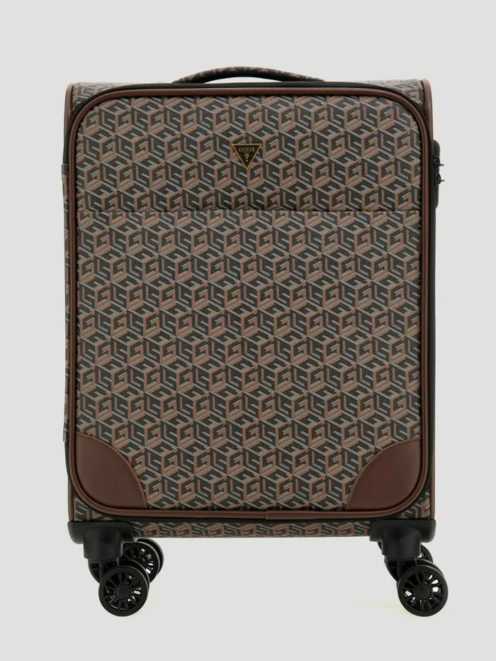 WomenMen GUESS Ederlo 4Wheel Cabin Trolley Suitcase Black Floral Print Luggage and Travel Bags