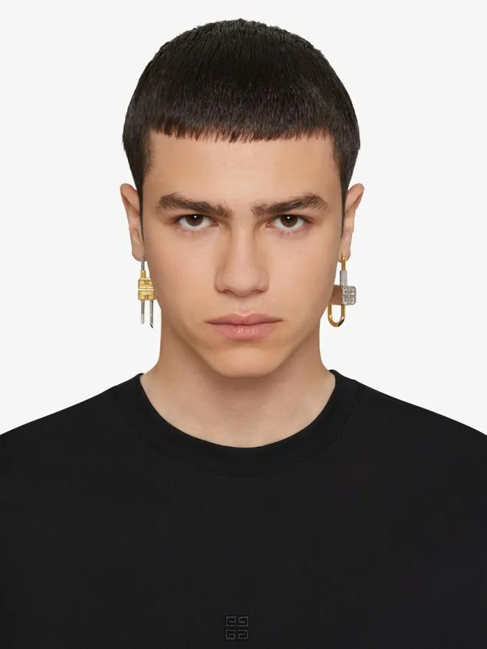 WomenMen Jewelry Givenchy Lock Asymmetrical Earrings In Metal Goldensilvery WomenMen Jewelry Givenchy Lock Asymmetrical Earrings In Metal Goldensilvery