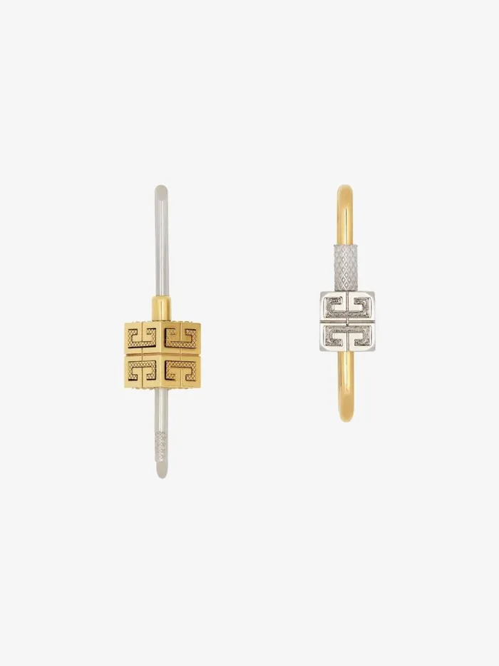 WomenMen Jewelry Givenchy Lock Asymmetrical Earrings In Metal Goldensilvery WomenMen Jewelry Givenchy Lock Asymmetrical Earrings In Metal Goldensilvery