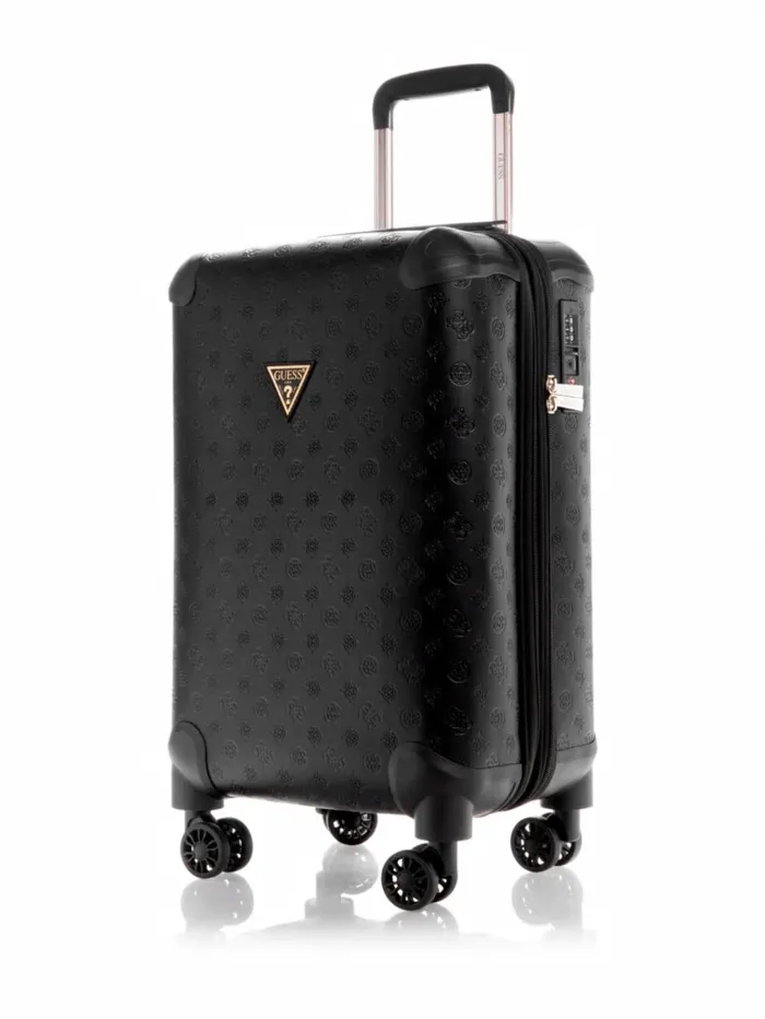 WomenMen Luggage and Travel Bags GUESS Wilder Debossed 208243 8Wheel Suitcase Black WomenMen Luggage and Travel Bags GUESS Wilder Debossed 208243 8Wheel Suitcase Black
