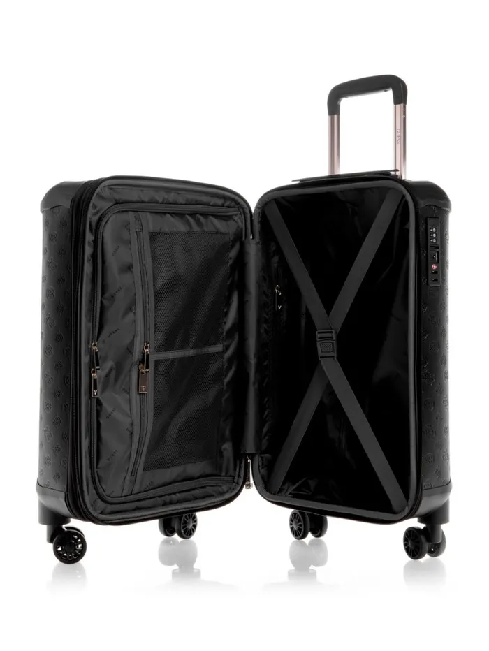 WomenMen Luggage and Travel Bags GUESS Wilder Debossed 208243 8Wheel Suitcase Black WomenMen Luggage and Travel Bags GUESS Wilder Debossed 208243 8Wheel Suitcase Black