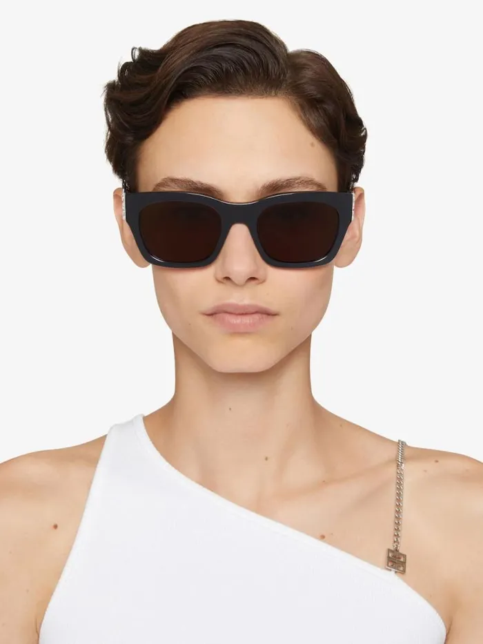 WomenMen Sunglasses Givenchy 4G Unisex Sunglasses In Acetate Black WomenMen Sunglasses Givenchy 4G Unisex Sunglasses In Acetate Black