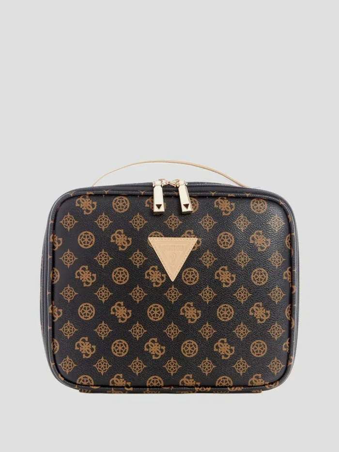 WomenMen Wilder Peony Cosmetic Case Brown Luggage and Travel Bags GUESS