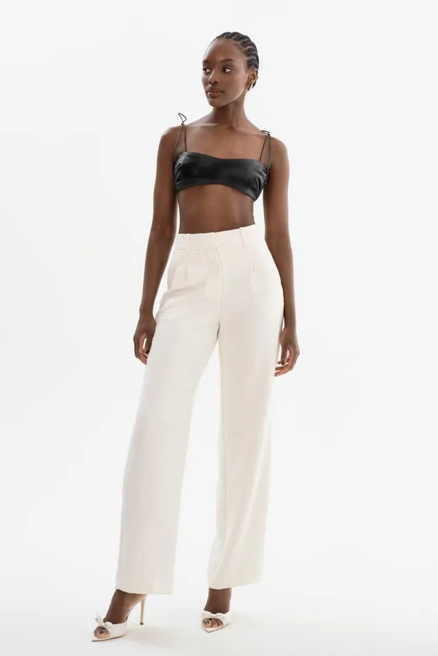 Women MERANIA Leather Bralette Black LAMARQUE Tops Women MERANIA Leather Bralette Black LAMARQUE Tops
