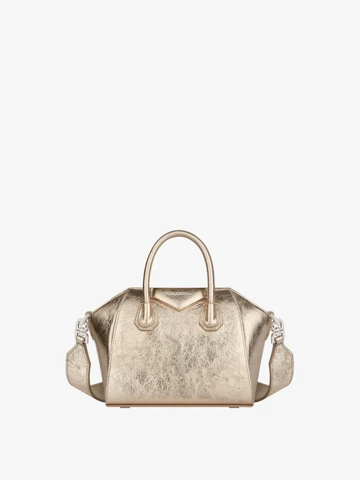 Women Micro Bags Givenchy Antigona Toy Bag In Laminated Leather Dusty Goldennatural Beige Women Micro Bags Givenchy Antigona Toy Bag In Laminated Leather Dusty Goldennatural Beige