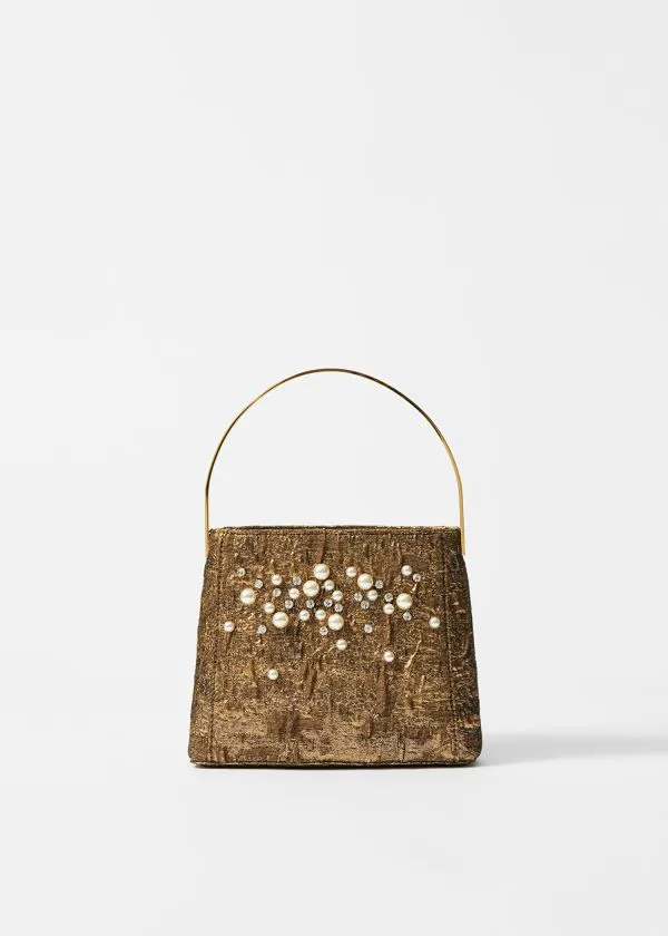 Women Mini Bags and Other Stories Brocade Evening Bag Gold