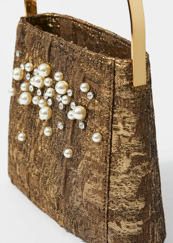 Women Mini Bags and Other Stories Brocade Evening Bag Gold