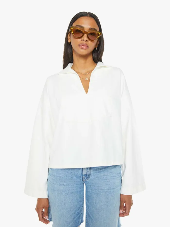 Women Mother Denim Abbott Top White