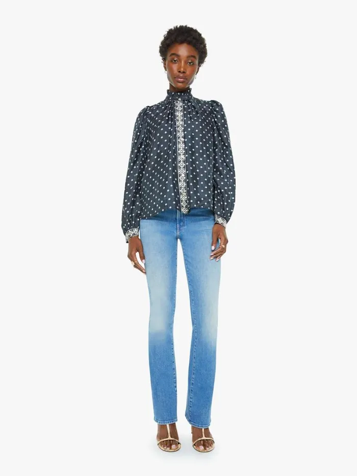 Women Mother Denim Annabel Shirt Raven Dot