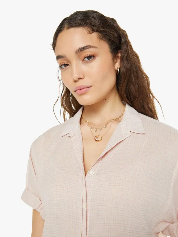 Women Mother Denim Channing Shirt Rose Petal