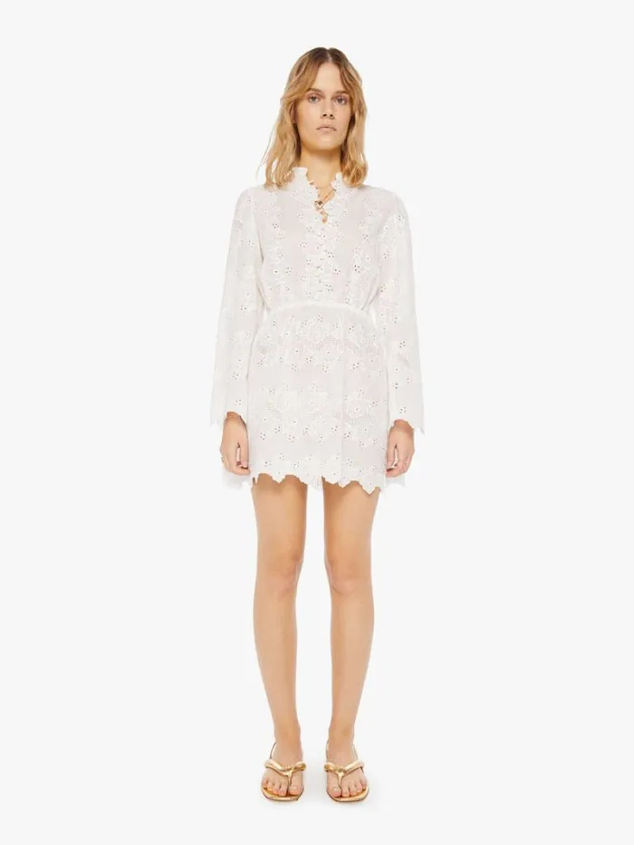 Women Mother Denim Cleo Dress Geranium Milk
