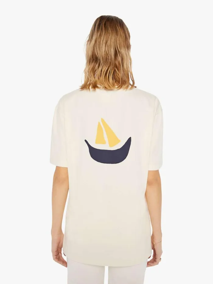 Women Mother Denim Dantas Tee Boat Ecru