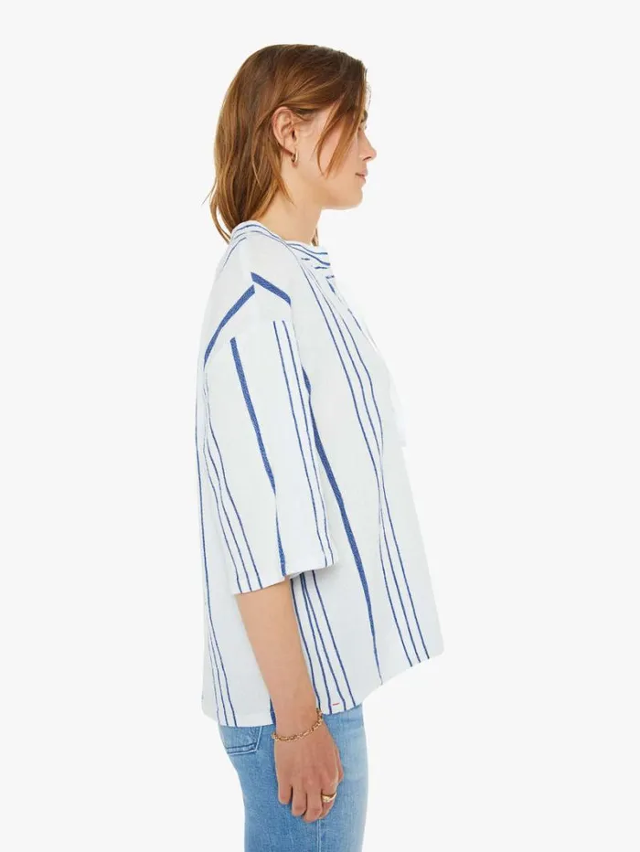 Women Mother Denim Fletch Top Cloud Blue