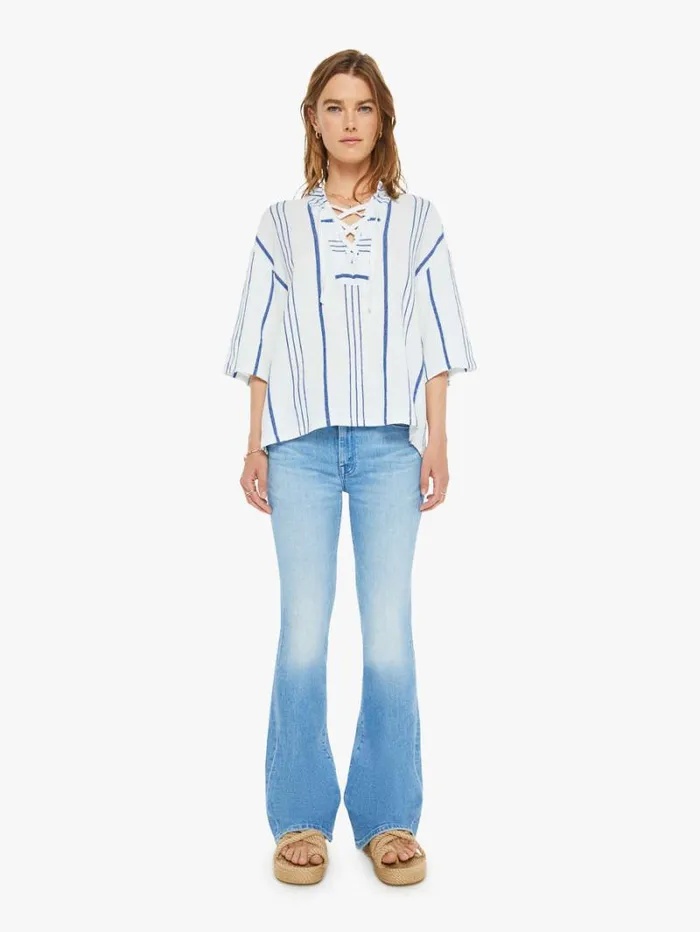 Women Mother Denim Fletch Top Cloud Blue