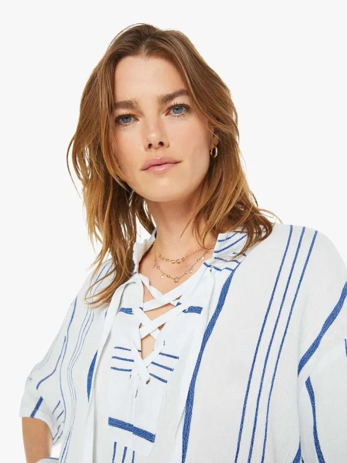 Women Mother Denim Fletch Top Cloud Blue