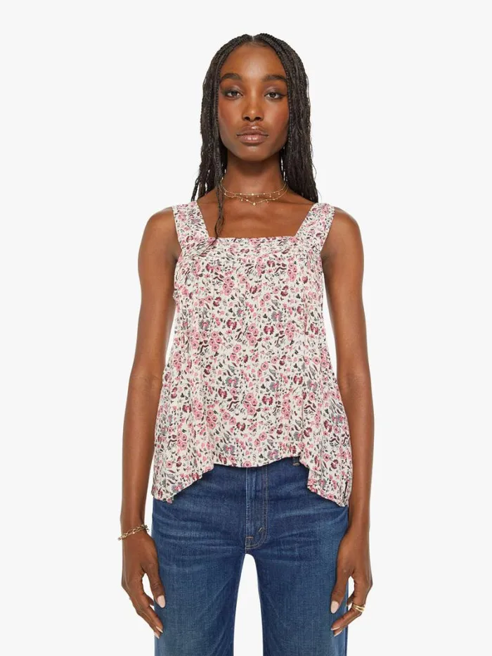 Women Mother Denim Jasmine Top Petite Fleur Print Rose