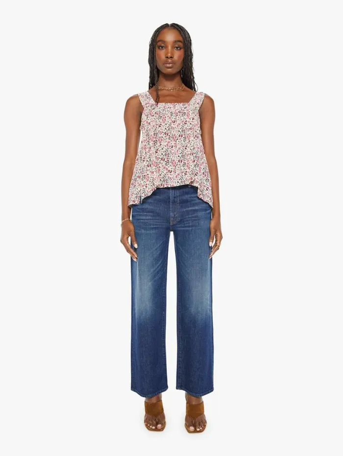 Women Mother Denim Jasmine Top Petite Fleur Print Rose