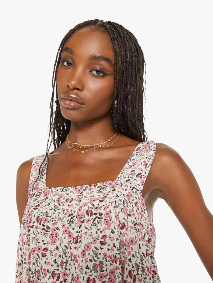 Women Mother Denim Jasmine Top Petite Fleur Print Rose
