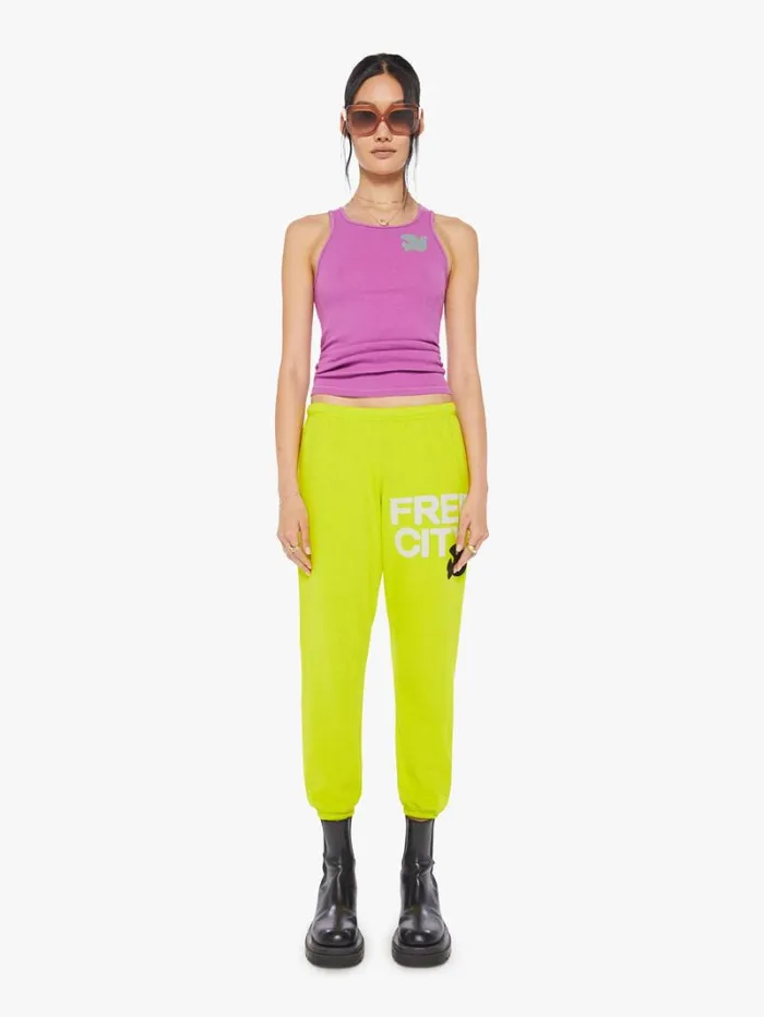 Women Mother Denim Large Sweatpant Gloyellow