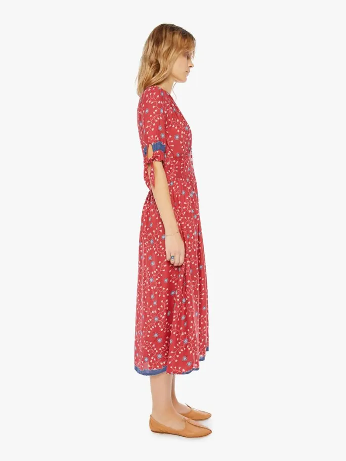Women Mother Denim Layla Dress Pinwheel Barn Red