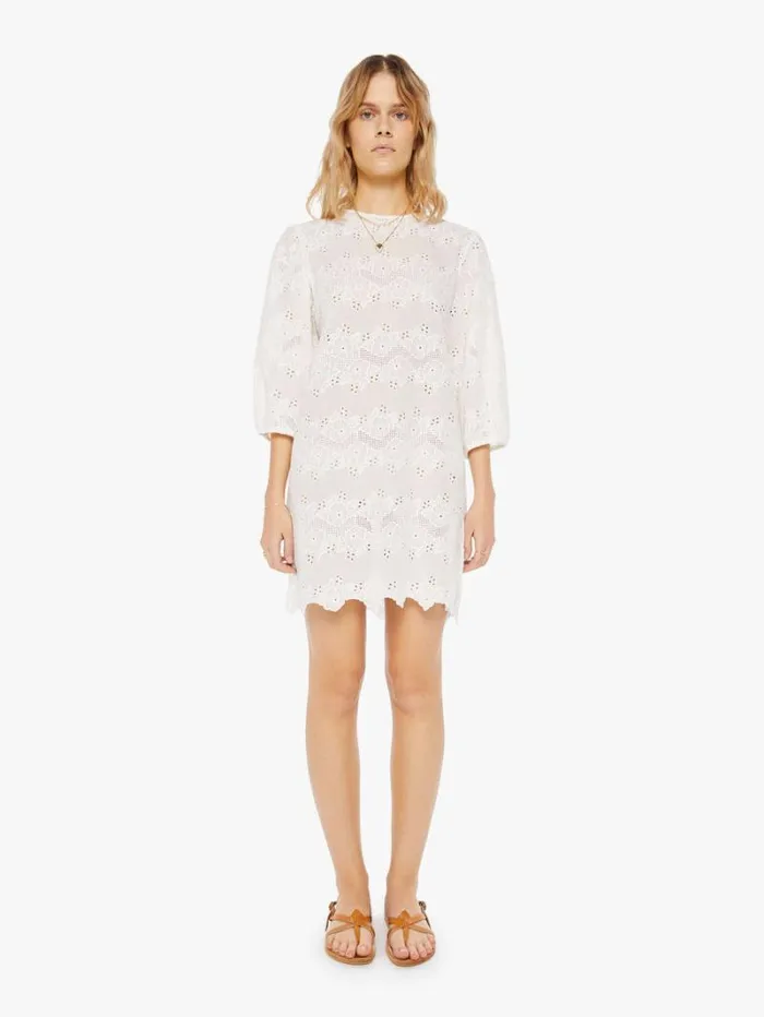 Women Mother Denim Lisa Dress Geranium Milk