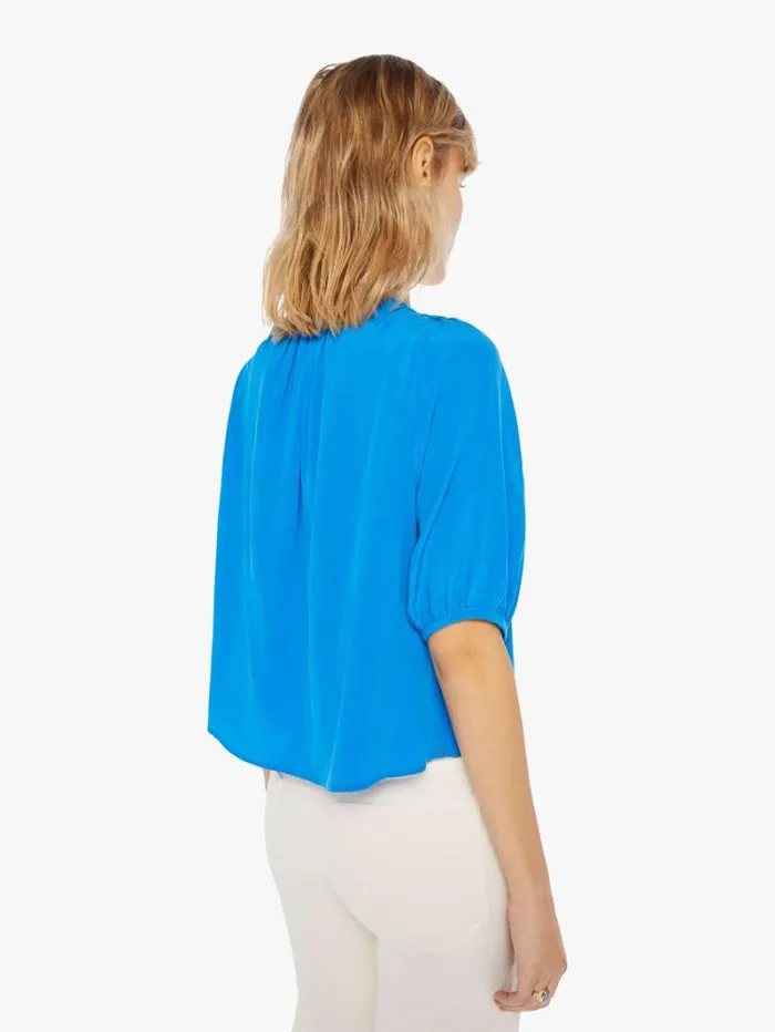 Women Mother Denim Louisa Top Blue Opal