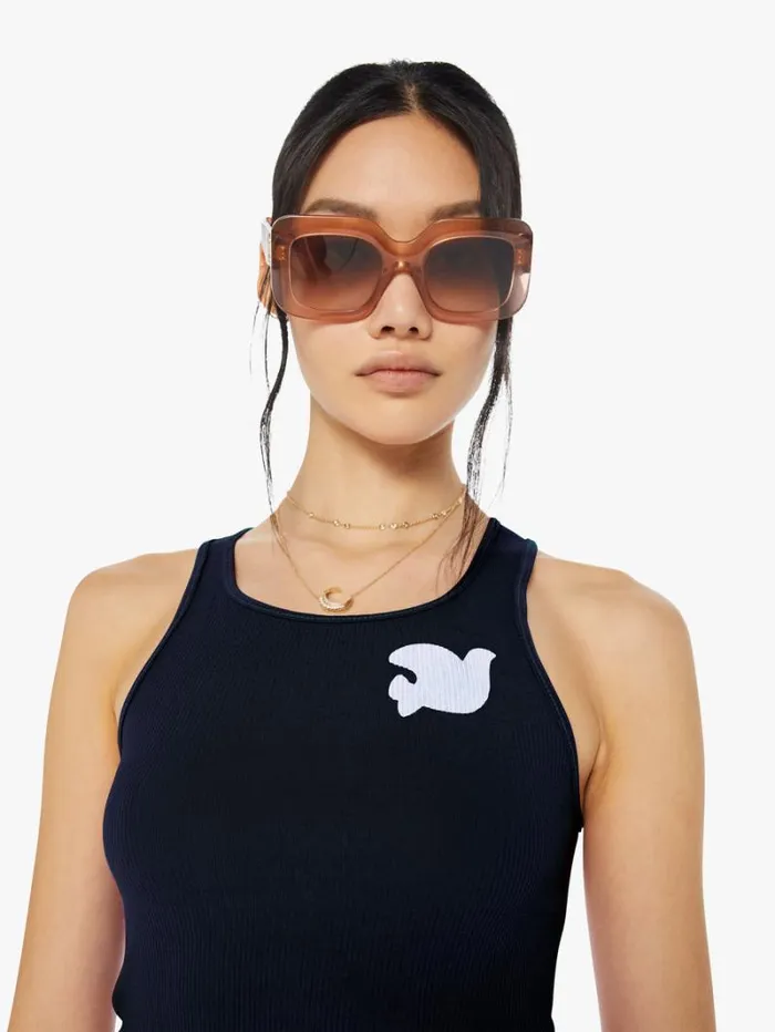Women Mother Denim Rtu1999 Supervintage Tank Squids Electric Black