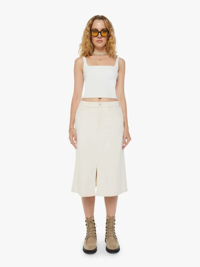 Women Mother Denim The Down Low Spinner Midi Act Natural