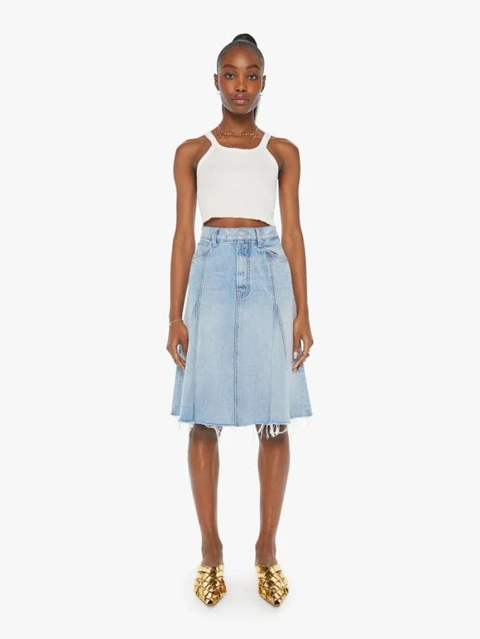 Women Mother Denim The Half Swing Fray Silent Treatment