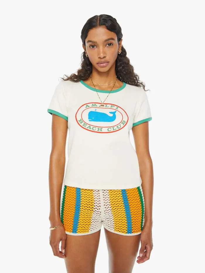 Women Mother Denim The Itty Bitty Ringer Amalfi Beach Club