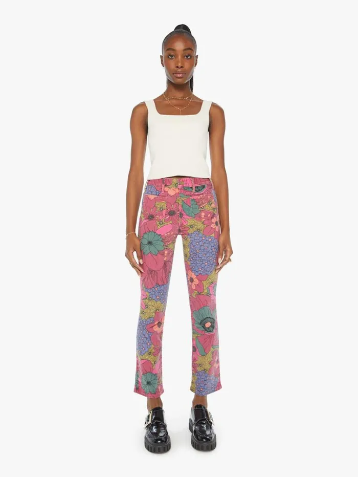 Women Mother Denim The Patch Pocket Insider Flood Psychic Floral