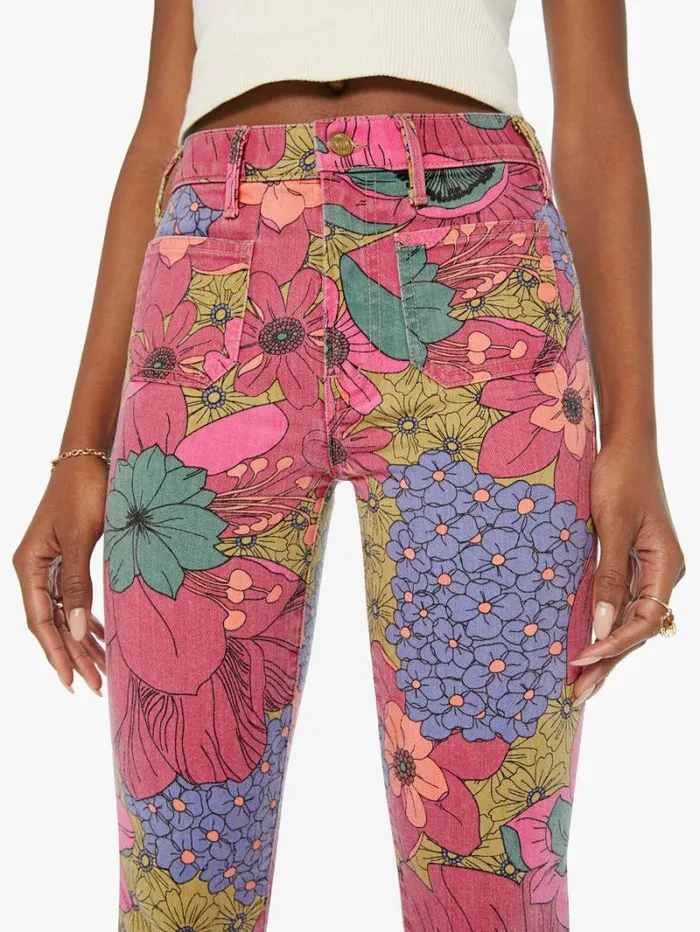 Women Mother Denim The Patch Pocket Insider Flood Psychic Floral