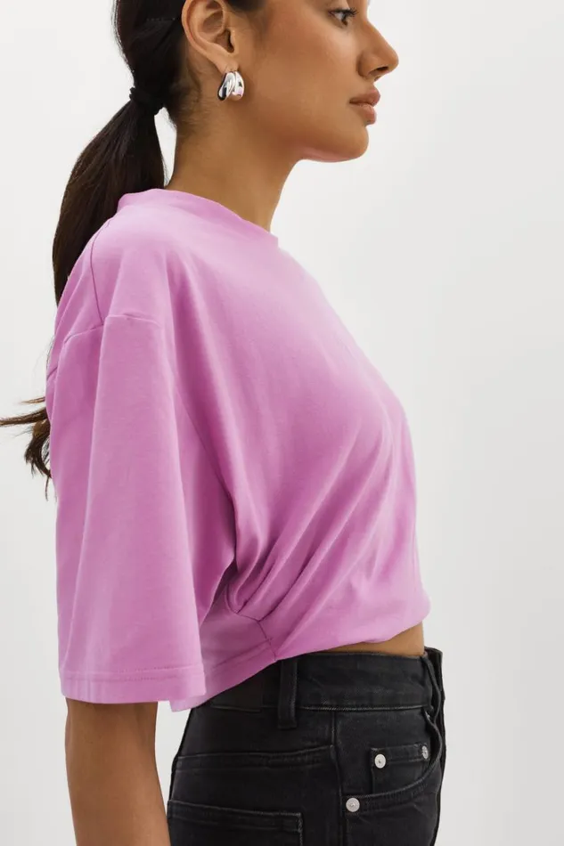 Women NAIA Cropped Tee Bodacious Pink LAMARQUE Tops Women NAIA Cropped Tee Bodacious Pink LAMARQUE Tops